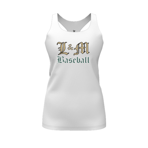 [CUS-DFW-RCBK-PER-WHT-FYS-LOGO1] Racerback Tank Top (Female Youth S, White, Logo 1)