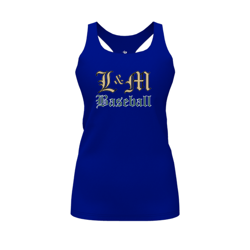 [CUS-DFW-RCBK-PER-RYL-FYS-LOGO1] Racerback Tank Top (Female Youth S, Royal, Logo 1)