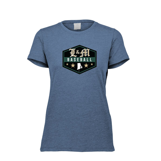[3067.U22.XS-LOGO2] Ladies TriBlend T-Shirt (Female Adult XS, Navy, Logo 2)