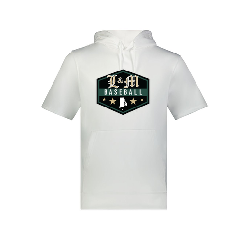 [6871.005.S-LOGO2] Men's Dri Fit Short Sleeve Hoodie (Adult S, White, Logo 2)