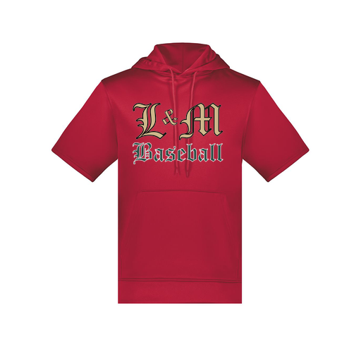 [6871.083.S-LOGO1] Men's Dri Fit Short Sleeve Hoodie (Adult S, Red, Logo 1)
