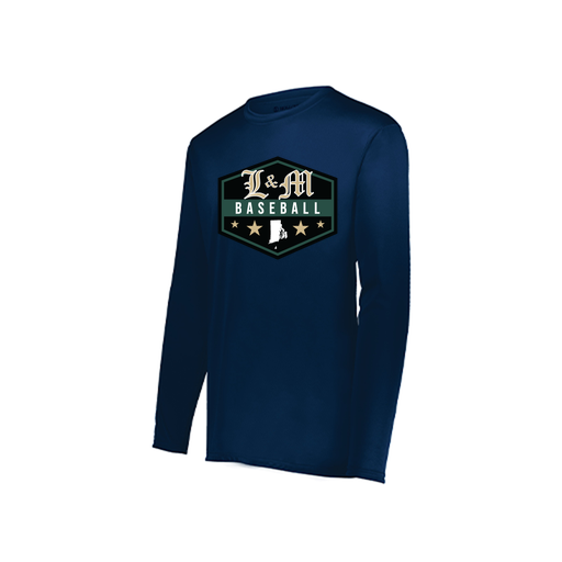 [222822.065.XS-LOGO2] Men's LS Smooth Sport Shirt (Adult XS, Navy, Logo 2)