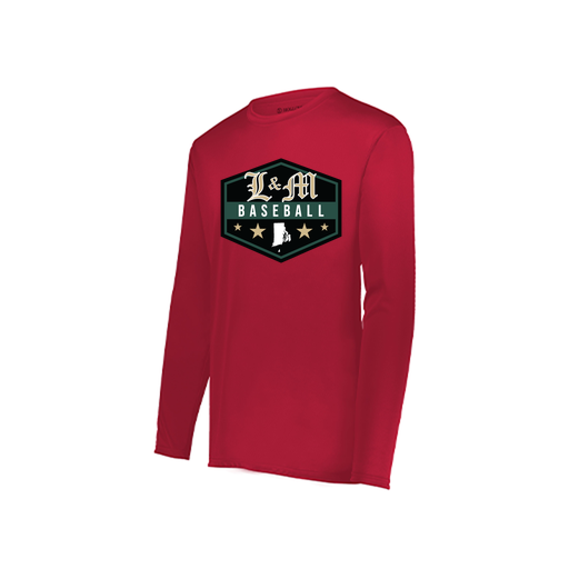 [222822.083.XS-LOGO2] Men's LS Movement Dri Fit Shirt (Adult XS, Red, Logo 2)