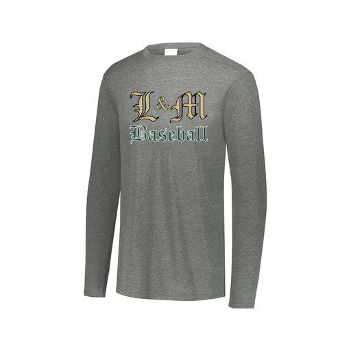 [FTLCUBGY-AXS-LOGO1] Decker Men's Tri-Blend T-Shirt - Long Sleeve (Adult XS, Gray, Logo 1)
