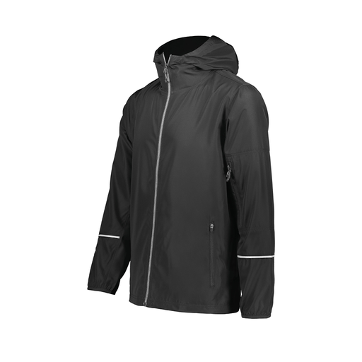 [229582-BLK-AXS-LOGO3] Men's Packable Full Zip Jacket (Adult XS, Black, Logo 3)