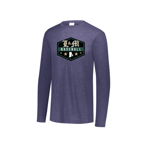 [FTLCUBNV-YS-LOGO2] Decker Youth Tri-Blend T-Shirt - Long Sleeve (Youth S, Navy, Logo 2)