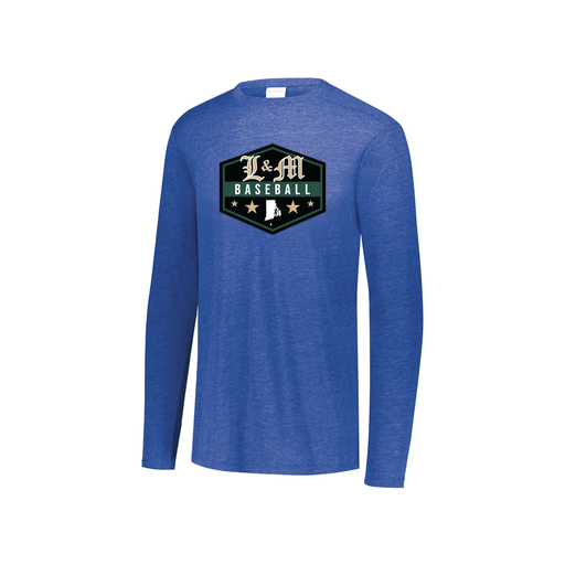 [FTLCUBRY-YS-LOGO2] Decker Youth Tri-Blend T-Shirt - Long Sleeve (Youth S, Royal, Logo 2)