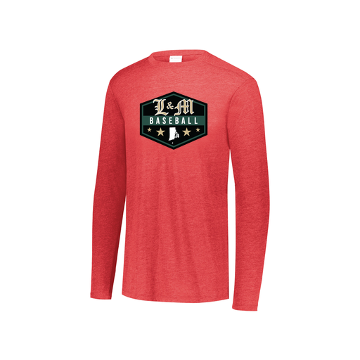 [FTLCUBRD-YS-LOGO2] Decker Youth Tri-Blend T-Shirt - Long Sleeve (Youth S, Red, Logo 2)