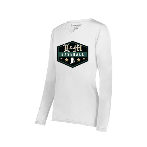 [222824.005.S-LOGO2] Ladies LS Movement Dri Fit Shirt (Female Adult S, White, Logo 2)
