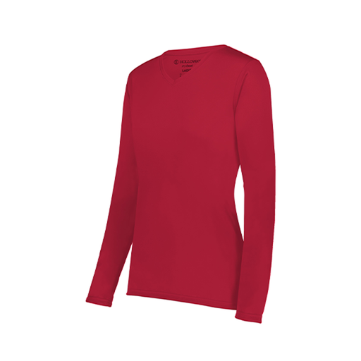 [222824.083.S-LOGO3] Ladies LS Movement Dri Fit Shirt (Female Adult S, Red, Logo 3)
