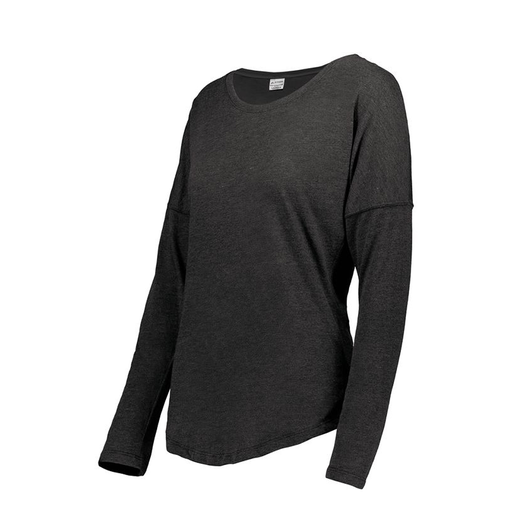 [3077.K94.S-LOGO3] Ladies LS Triblend T-Shirt (Female Adult S, Black, Logo 3)
