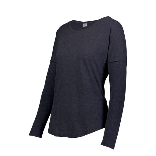 [3077.72N.S-LOGO3] Ladies LS Triblend T-Shirt (Female Adult S, Navy, Logo 3)