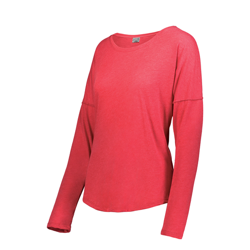 [3077.V96.S-LOGO3] Ladies LS Triblend T-Shirt (Female Adult S, Red, Logo 3)