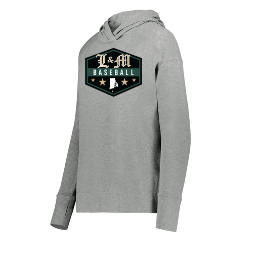 [222798-SIL-FAXS-LOGO2] Ladies Ventura Thin Knit Hoodie (Female Adult XS, Silver, Logo 2)