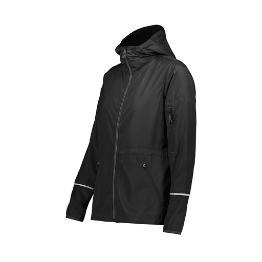 [229782.080.XS-LOGO4] Ladies Packable Full Zip Jacket (Female Adult XS, Black, Logo 4)