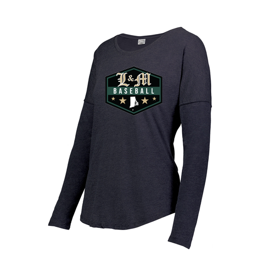 [FTLCUBNV-FAXS-LOGO2] Decker Women's Tri-Blend T-Shirt - Long Sleeve (Female Adult XS, Navy, Logo 2)