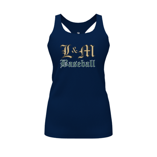 [CUS-DFW-RCBK-PER-NVY-FYS-LOGO1] Racerback Tank Top (Female Youth S, Navy, Logo 1)