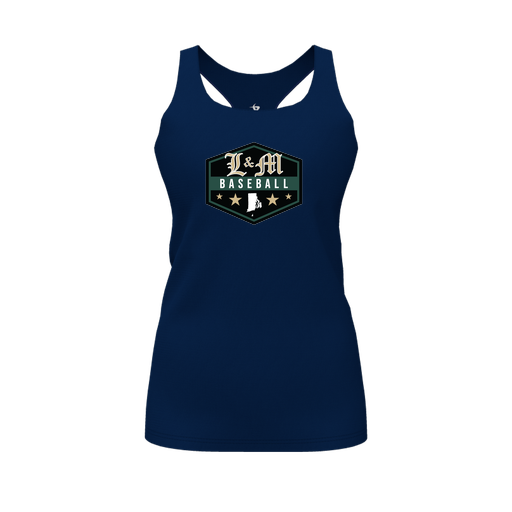 [CUS-DFW-RCBK-PER-NVY-FYS-LOGO2] Racerback Tank Top (Female Youth S, Navy, Logo 2)