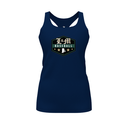 [FT0TRBNV-FYS-LOGO2] Decker Racerback Tank Top (Female Youth S, Navy, Logo 2)