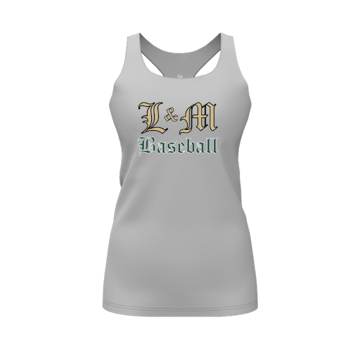 [CUS-DFW-RCBK-PER-GRY-FYS-LOGO1] Racerback Tank Top (Female Youth S, Gray, Logo 1)