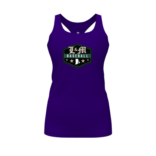 [FT0TRBPP-FYS-LOGO2] Decker Racerback Tank Top (Female Youth S, Purple, Logo 2)