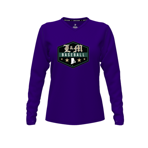 [CUS-DFW-TEES-CMF-VNK-LSL-PUR-FYXS-LOGO2] Comfort T-Shirt (Female Youth XS, Purple, V Neck, Logo 2, Long Sleeve)