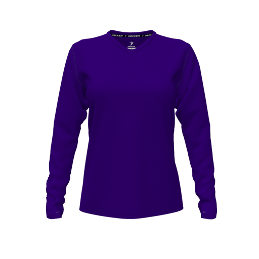 [CUS-DFW-TEES-CMF-VNK-LSL-PUR-FYXS-LOGO3] Comfort T-Shirt (Female Youth XS, Purple, V Neck, Logo 3, Long Sleeve)