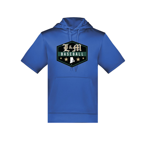 [6871.060.S-LOGO2] Men's Dri Fit Short Sleeve Hoodie (Adult S, Royal, Logo 2)