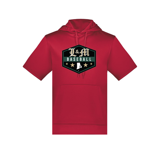 [6871.083.S-LOGO2] Men's Dri Fit Short Sleeve Hoodie (Adult S, Red, Logo 2)