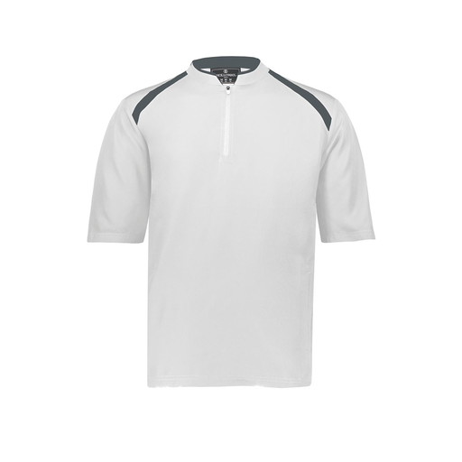 [229581-AS-WHT-LOGO3] Men's Dugout Short Sleeve Pullover (Adult S, White, Logo 3)