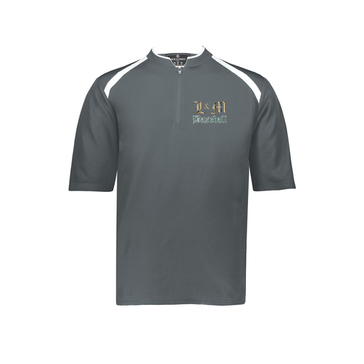 [229681-YS-GRY-LOGO1] Youth Dugout Short Sleeve Pullover (Youth S, Gray, Logo 1)