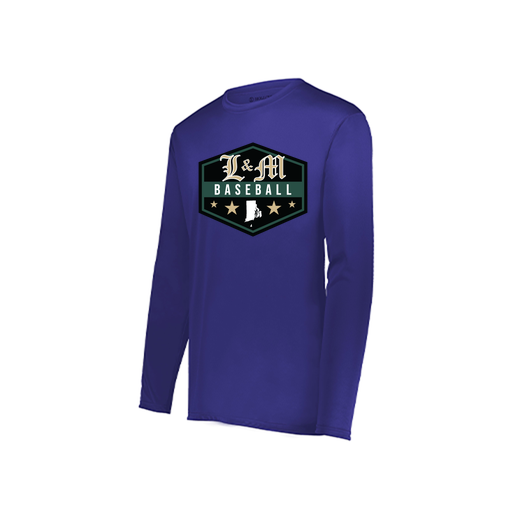 [222822.747.XS-LOGO2] Men's LS Smooth Sport Shirt (Adult XS, Purple, Logo 2)