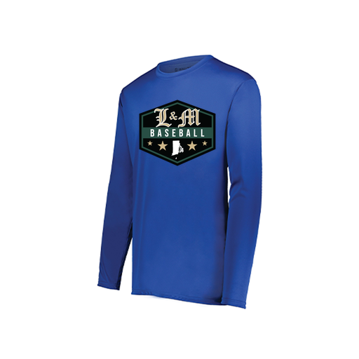 [222822.060.XS-LOGO2] Men's LS Smooth Sport Shirt (Adult XS, Royal, Logo 2)