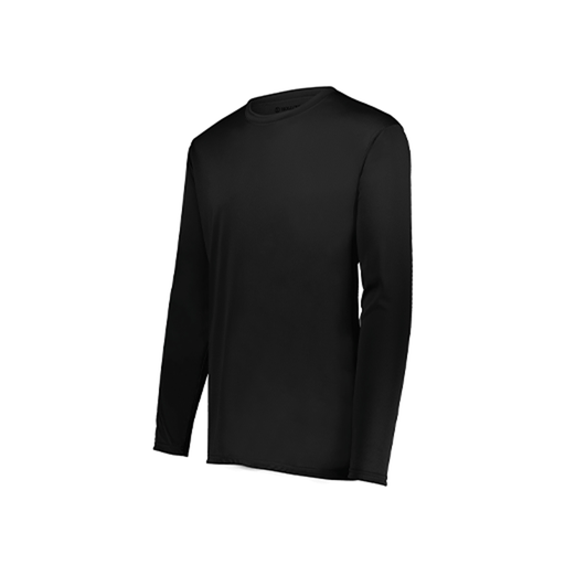 [222823.080.S-LOGO3] Youth LS Smooth Sport Shirt (Youth S, Black, Logo 3)