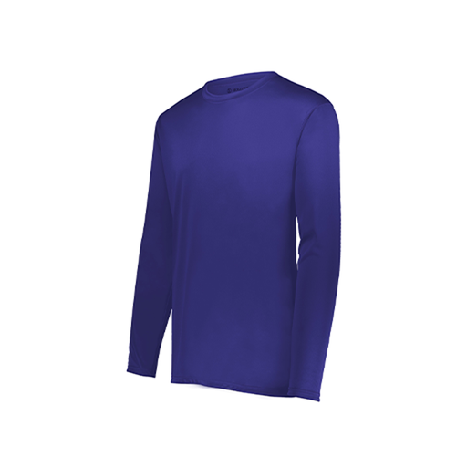 [222823.747.S-LOGO3] Youth LS Smooth Sport Shirt (Youth S, Purple, Logo 3)