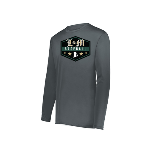[222823.059.S-LOGO2] Youth LS Smooth Sport Shirt (Youth S, Gray, Logo 2)