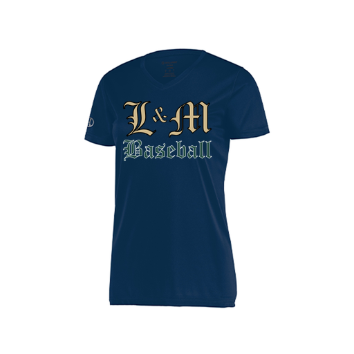 [222820.065.S-LOGO1] Ladies Movement Dri Fit Shirt (Female Adult S, Navy, Logo 1)