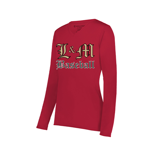 [222824.083.S-LOGO1] Ladies LS Smooth Sport Shirt (Female Adult S, Red, Logo 1)