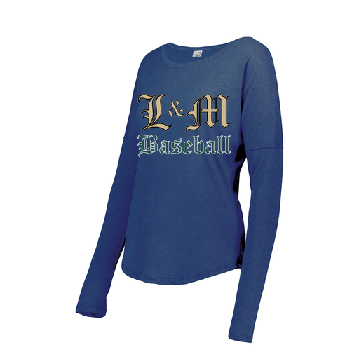 [3077.U55.S-LOGO1] Ladies LS Triblend T-Shirt (Female Adult S, Royal, Logo 1)